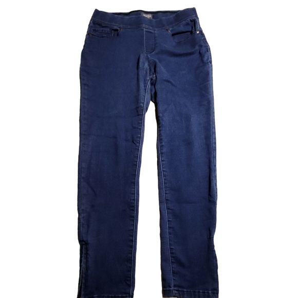 Vintage Martha Stewart Women's Ankle Zip Blue Jeggings Size 8P - Picture 1 of 7